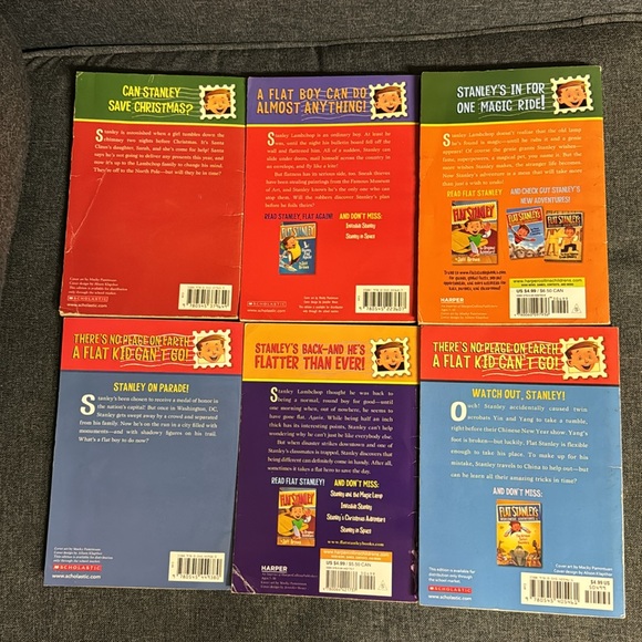6 Flat Stanley Books Christmas Original Magic Lamp Adventures Flat Again Capital - Picture 4 of 12